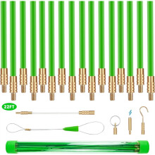22FT Fiberglass Electrical Wire Running Kit, Wire Fishing Tools , Cable Snake Fish Rods Kit for Running Electrical