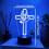 Νυχτερινό φωτιστικό Art Deco Cross & Dove, τροφοδοτείται μέσω USB, χειριστήριο αφής, 3