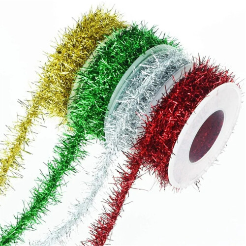 Weihnachts-Lametta-Girlande, Metalldraht, 4 Rollen 1