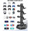 Supporto da gioco RGB per controller, cuffie e telecomando PS5/PS4 – 9 luci, 2 porte USB 3.0, compatibile con PS5/PS4 2
