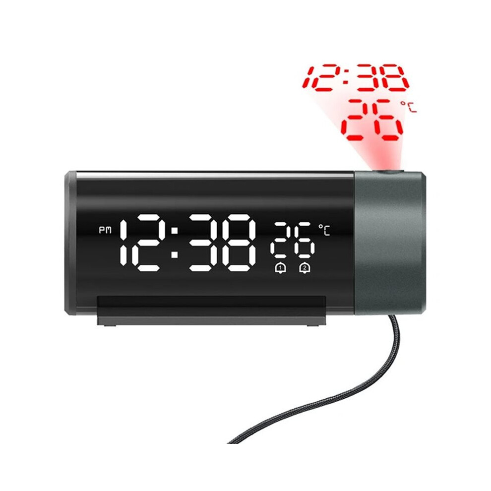 Usb Projection Alarm Clock With Double Alarms And Temperature Projection Usb Charger For Phone Charging Alarm Clock 4712970541310