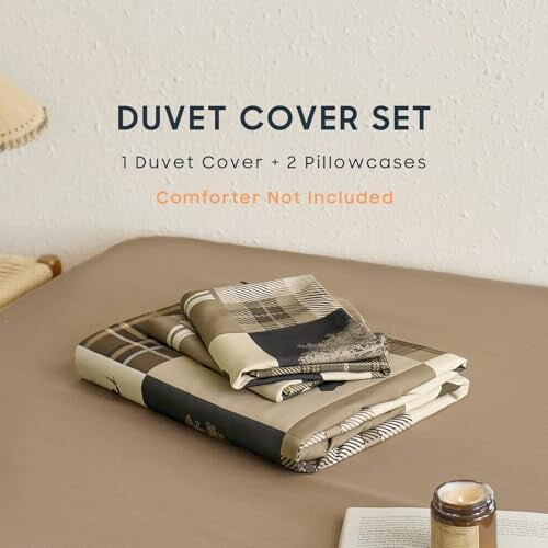 Rustic Duvet Cover Set Brown Queen 3-Piece 1