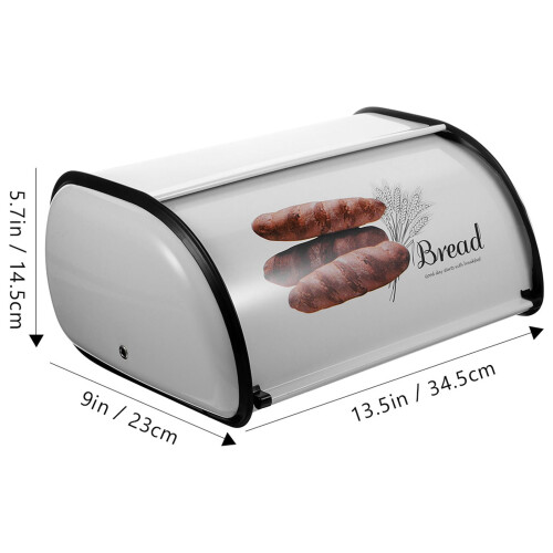 Compact White Iron Bread Bin for Kitchen Countertop with Space Saving Design 1