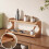 Wooden Two-Tier Display Shelf – Desktop Storage for 4