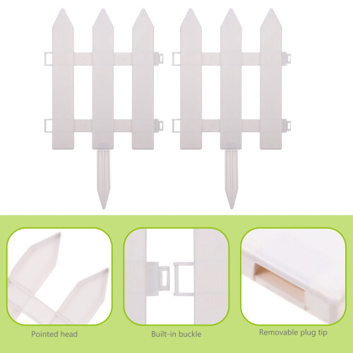 White Picket Fence for Garden Decoration - 2 Sets 1