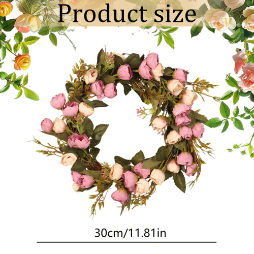 Pink Peony Wreath 30 cm Grapevine Base 2