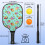 Σετ κουπιών Pickleball από fiberglass με λουλούδια και 2 μπάλες και τσάντα – Συμβατό με 3