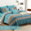 Boho Comforter Set Microfiber 8-Piece Teal Yellow 2