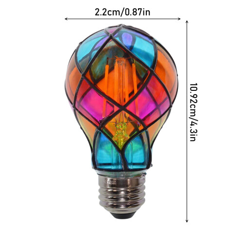 Λαμπτήρας LED από βιτρό E26 4W A19, 2 τεμάχια 1