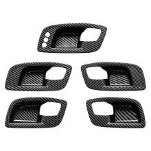 Car Inner Door Handles Bowl Cover Anti-Scratch Decora Frame for Charger 2011-2021 Black Carbon Fiber
