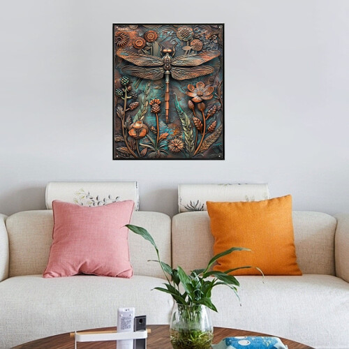 3D Wrought Iron Wall Art Panel 30x20cm 2
