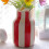 Rödrandig Keramisk Vasprydnad Sovrum Matbord Blomsterarrangemang Behållare Bröllopsvasdekoration 6