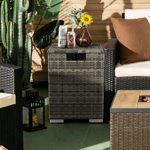 Κάλυμμα δεξαμενής προπανίου αερίου από rattan 2 σε 1 για δεξαμενές προπανίου 20 2