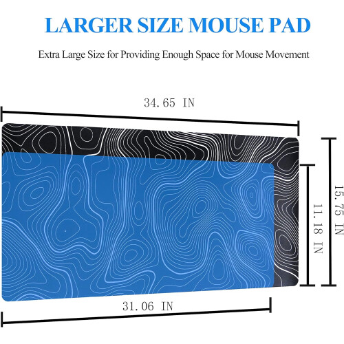 XXL Gaming Mouse Pad 34,65x15,75", Αντιολισθητική βάση, ραμμένη άκρη, για σπίτι/γραφείο/gaming – 1