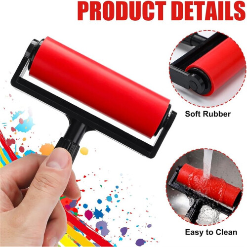 3 Pack Rubber Brayer for Gel Printing 4 Inch Rubber Brayer Roller for Printmaking 1