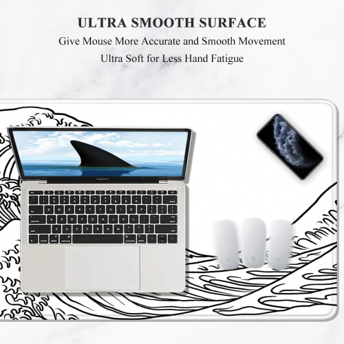Μεγάλο XXL Gaming Mouse Pad 35,4"x15,7", Ύφασμα Micro-Weave, Αντιολισθητική Βάση από Λαστιχένιο, 2