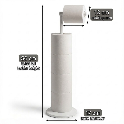 ZISH Toilet Roll Holder Free Standing - White 1