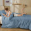 Comforter Set, Lightweight Solid Bedding Comforter Set, Fluffy Down Alternative Bed Set, Dark Grayish Blue, Twin XL 4