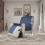 Reversible Water-Resistant Sofa Cover – Dark Blue & Ivory 2