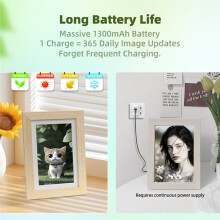 Porta-Retratos Digital com Tela e-Ink Colorida de 7,3 Polegadas, Wi-Fi, Design Inteligente e Confortável para Os Olhos, Sem Luz Azul, Ideal para Toda