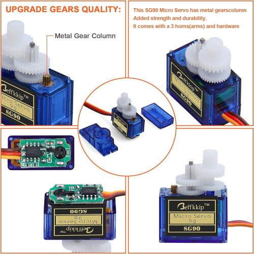 4 micro servo SG90 da 9 g per robot RC, elicotteri, aerei, auto e barche. 1