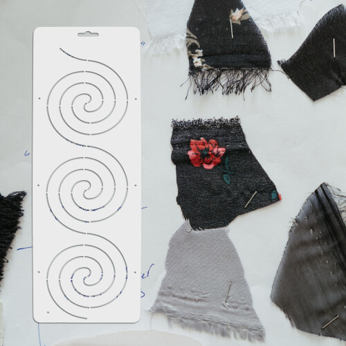 Modello per quilting, patchwork, righello, linea curva, stencil trasparenti 2