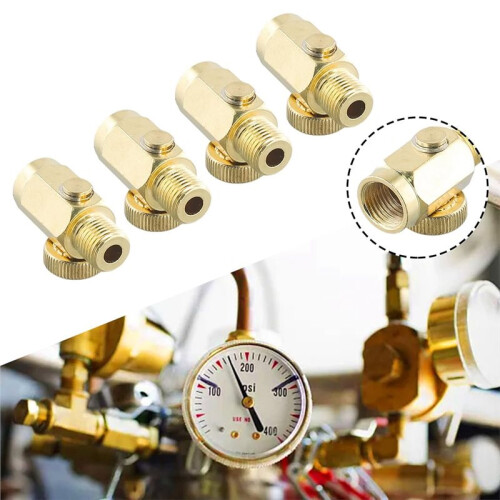 4pcs 1/4inch NPT Inline Regulator Solid Brass Compressed Water Heater Air Pressure Valve Replacement Air Tool 2