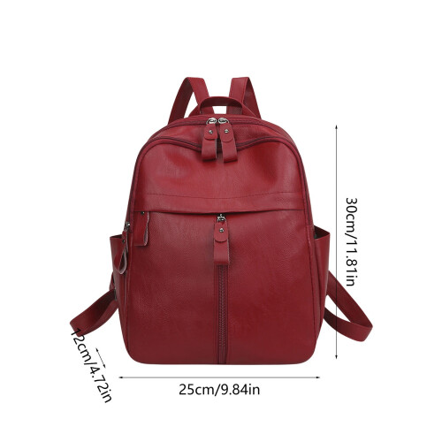 Mochila de couro PU para homens e mulheres com compartimento para laptop de 15,6 polegadas. 2