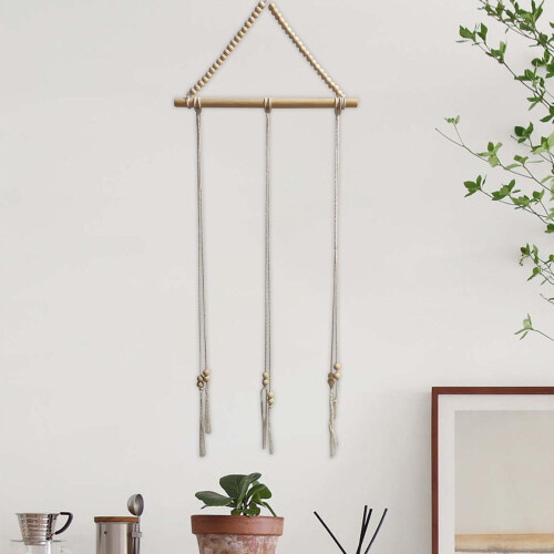 Οργανωτής καπέλων σε στυλ boho, διακοσμητική ξύλινη βάση μακραμέ για καπέλα με 2