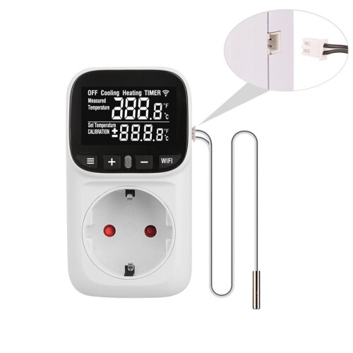 TUYA WIFI  Temperrature Controller Socket with Sensor  Thermostat 16A Remote Control EU Plug 1