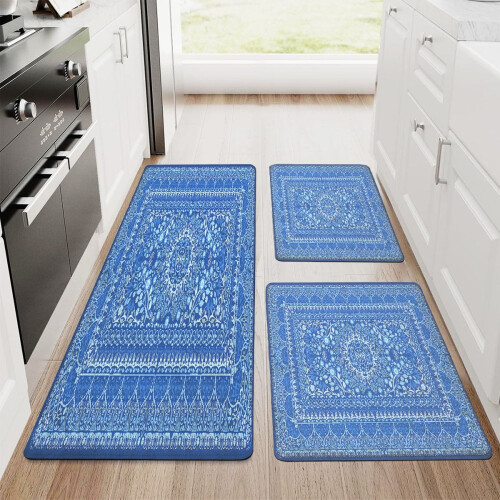 Σετ χαλιών Nordic Flannel 3 τεμαχίων για μαλακό εσωτερικό πλυντήριο κουζίνας 2