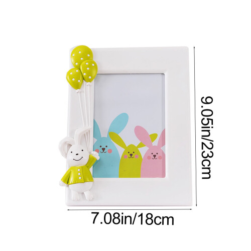 7in Easter Bunny Photo Frame – Blue Green Pink 2