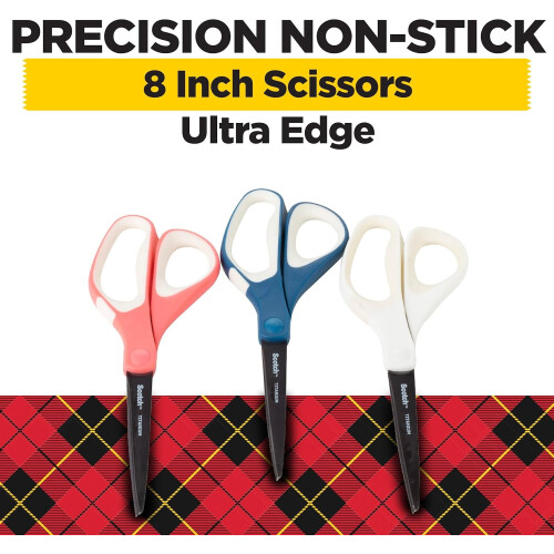 Tesoura de precisão Ultra Edge, para destros ou canhotos, 20 cm (8 polegadas), pacote com 3 unidades. 1