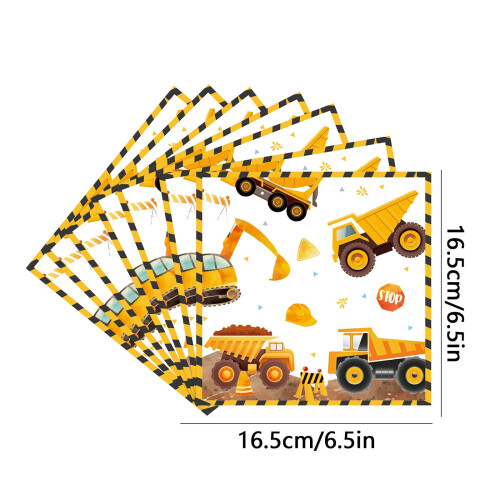 Șervețele de hârtie cu tematică de construcții, pachet de 24 1