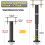 Adjustable Bed Support Legs Metal 2 pcs 10-17 inch 2