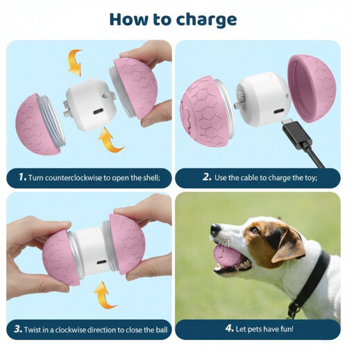 Dog Toy  Electronic Interactive Pet Toy  USB Automatic Bouncing Rolling Toy  Puppy Cat Product 1