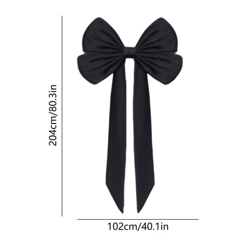 Yurqghjb Christmas Tree Topper Bow Oversized Wreath (Black) 2