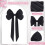 Yurqghjb Christmas Tree Topper Bow Oversized Wreath (Black) 5