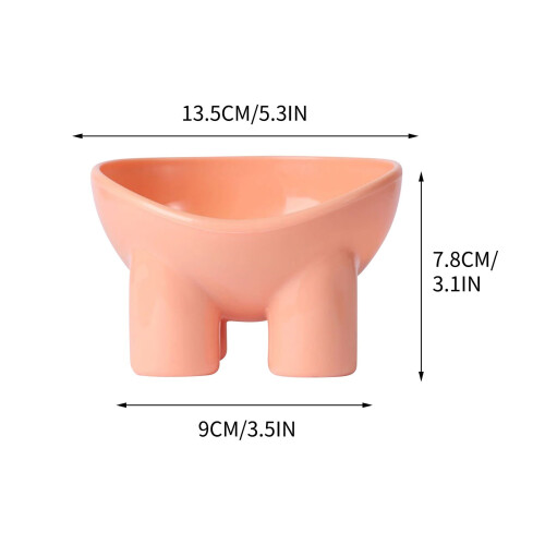 Verhoogde kattenvoerbak, roze, plastic, 1 stuk 2
