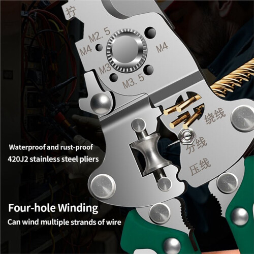 1Pcs Multifunctional Foldable Wire Stripper with Voltage Tester and Cable Cutter for Electrician Wire Cutter and Puller 2