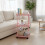 DAMAI 3-Tier Rolling Side Table Pink 5