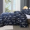 Navy Geometric Tufted Duvet Cover Set Queen 3pcs 3