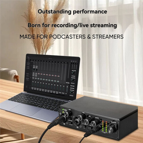 Professionelles USB-Audio-Interface mit 48-V-Phantomspeisung für Live-Studio-Streaming und Podcasts 2