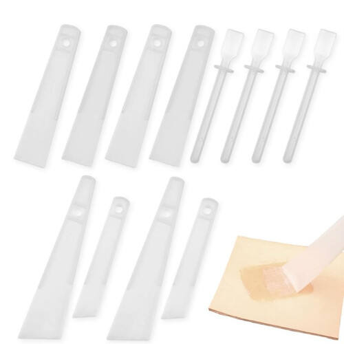 12 Pack Glue Spreader Plastic Smear Plate Scraper Sticks Applicator Tool for Leatherwork Applicator Glue Spreaders 1