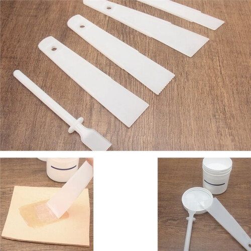 12 Pack Glue Spreader Plastic Smear Plate Scraper Sticks Applicator Tool for Leatherwork Applicator Glue Spreaders 2