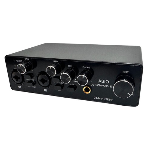 Professional Sound Card USB Audio Interface 48v Phantom Power Supply for Live Studio Streaming Podcasts 2