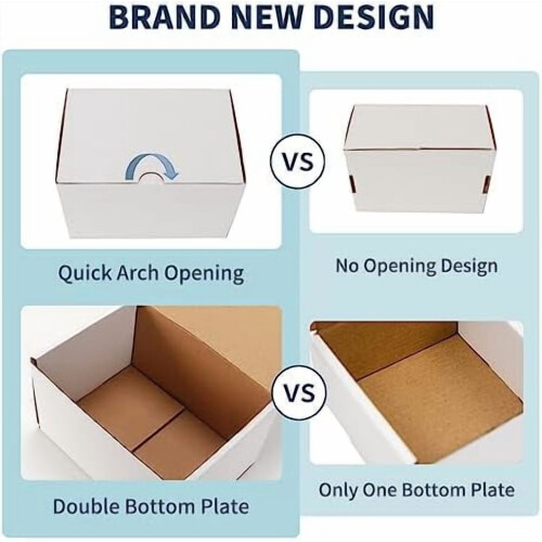 50Pack7x5x4Shipping Boxes για μικρές επιχειρήσεις συσκευασίας, λευκά κυματοειδή χαρτονένια 1
