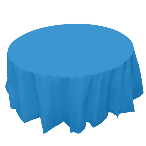 12 Toalhas de Mesa Redondas Descartáveis de Plástico (Pacote com 12) - Toalhas de Mesa Redondas de 84 Polegadas 1