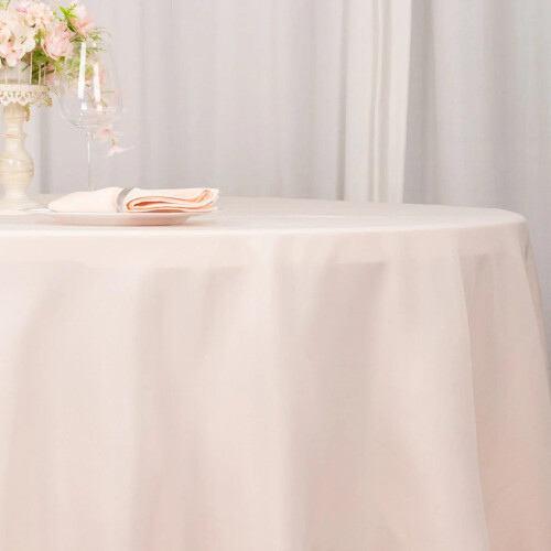 BalsaCircle 120" Blush Rund Premium Polyesterduk Bröllopsduk 2