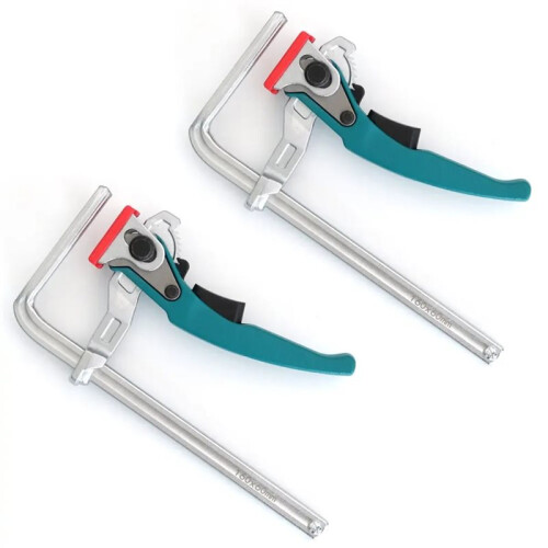 2Pcs Quick Ratcheting Table Clamp Rail Clamp for Table and Guide Rail System 160mm Clamping Range 2